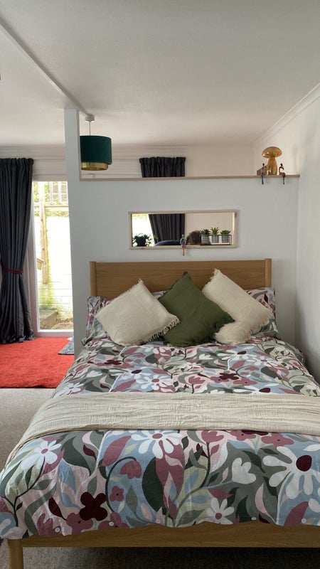 Photo 1: Double bed - view from bathroom 