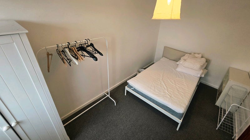 Photo 1: Double bed fits a lot of furniture and comes with a wardrobe, cupboards, bed, desk and other accesso