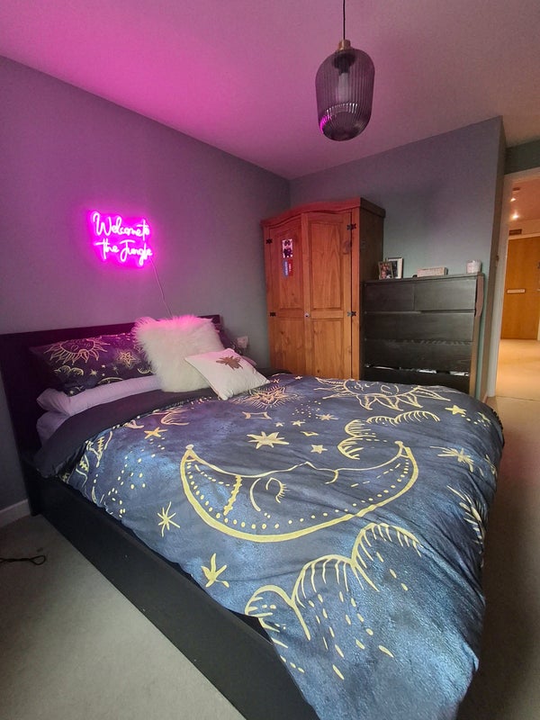 Photo 1: Freshly painted, new carpets, wardrobe, 6 drawer chest of drawers, chair and small bed side table.