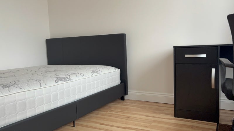 Photo 1: Brand new double leather bed and mattress 