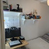 Photo 2: The desk folds in for more space