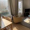 Photo 2: Living room/dining room table (where Jo works from)