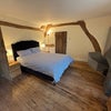 Photo 2: Dark blue velvet bed