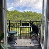 Photo 4: Balcony  - view of Victoria Park, Hertford Union Canal & the city 