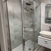 Photo 2: Bathroom - Shower, glass doors, rainfall head, grey tiles