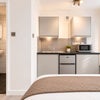 Photo 3: Fridge freezer, toaster, kettle, microwave