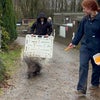 Photo 2: Here you can see me training the procupine at college for the last exam of my course 