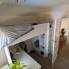 Photo 4: view of the bed and desk from up high 
