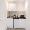 Photo 4: Fridge freezer, toaster, kettle, microwave