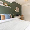 Photo 3: Spacious room with great storage & workspace