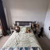 Photo 3: Bedside table and bookshelf are not included.