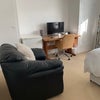 Photo 2: comfy chair, table and fridge,