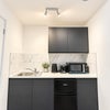 Photo 5: Fridge freezer, toaster, kettle, microwave