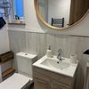 Photo 5: Bright bathroom with shower 
