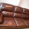 Photo 5: Comfy furnishings including leather sofa
