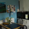 Photo 2: Kitchen,blue coloured with American Fridge-Freezer,Toaster, Microwave, Grill
