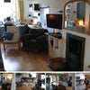 Photo 6: Living room with woodburner and desk space for 2. TV has since been replaced with new larger one.