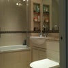 Photo 4: Bathroom with bath and shower over the bath