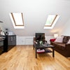 Photo 3: Bright living room with sofa, dining table and kitchen