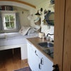 Photo 3: kitchen  with fridge and hob (Shepherds Hut)
