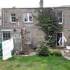 Photo 6: Back of the house.  Your room would be the one with pink roses in front and the bathroom to its lef