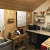 Photo 2: Kitchen with fridge, kettle and microwave