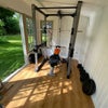 Photo 9: Full squat rack with various weights