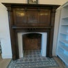 Photo 4: original wood fireplace 