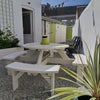 Photo 8: Outside seating, hot water shower, toilet & boardroom