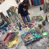 Photo 4: I'm an art teacher and love to paint (I have a studio, don't worry your house won't look like this!)