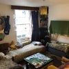 Photo 3: sitting room with craft project in progress and resident hound