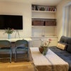 Photo 1: Sofa, dining table, tv - living space