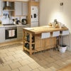 Photo 2: open plan kitchen with Island table & seating