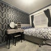 Photo 6: A cozy double bedroom with window, modern lights, table, & a wardrobe- perfect for keeping clothes..