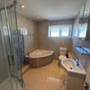 Photo 5: Bathroom with a shower, bath and toilet