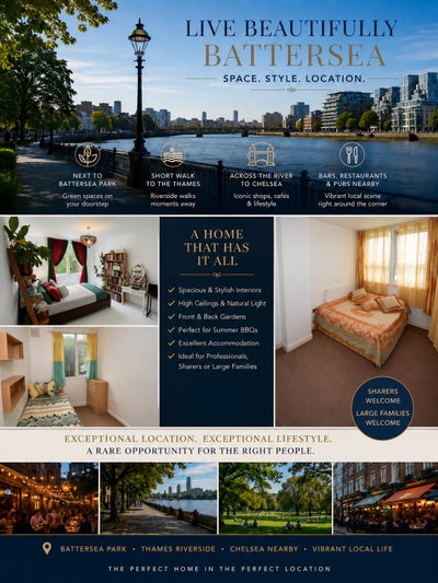 Spacious Home Battersea Park|Thames|Sharers|Family Main Photo