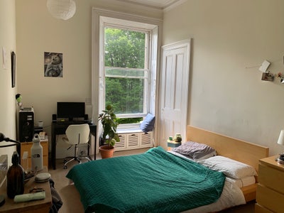 Sunny double room overlooking Bruntsfield Links Main Photo