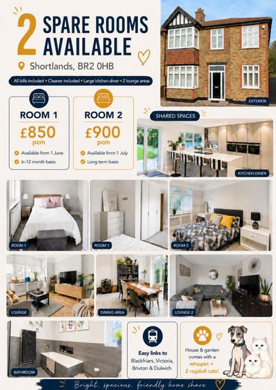 Two Double Rooms in Shortlands ✨ Main Photo
