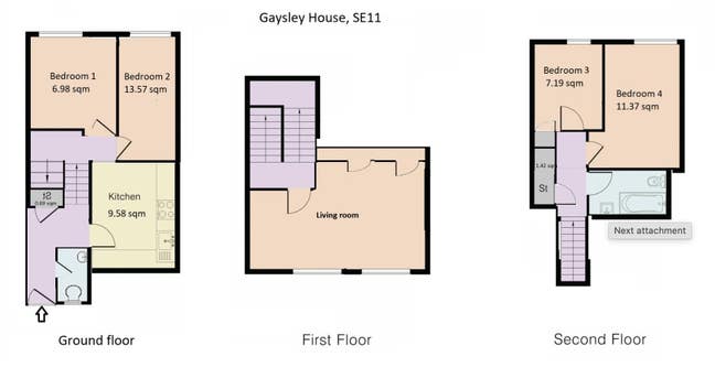 4 bedrooms flat  in Kennington with living room! Main Photo