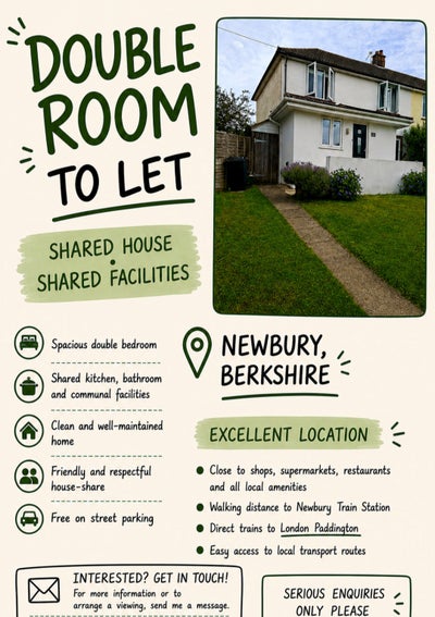 Double Room, Newbury.  Main Photo