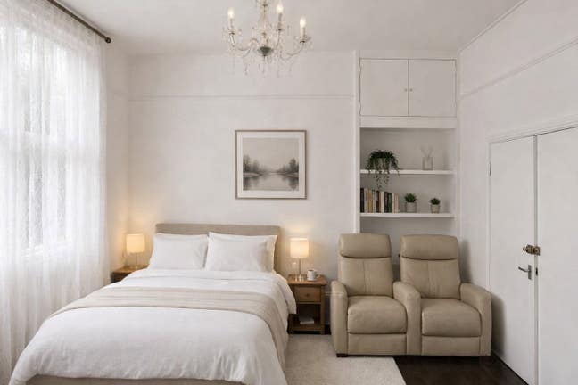🏡 Spacious Bedroom wi sitting Area -Clapham North Main Photo
