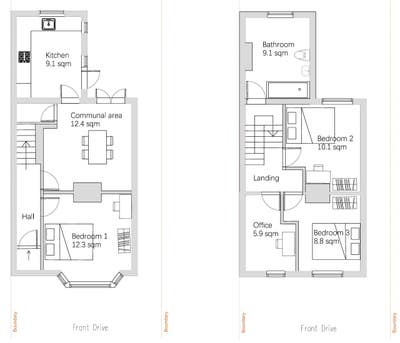 Two rooms(1 Bedroom and 1 office) for one person Main Photo
