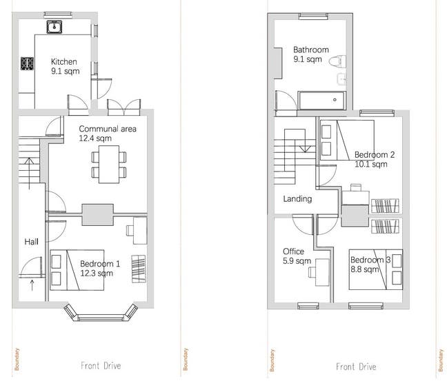 Two rooms(1 Bedroom and 1 office) for one person Main Photo