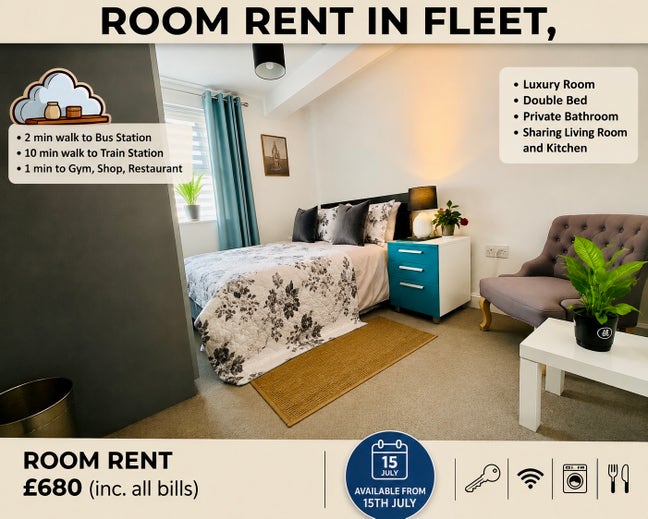 Room to rent in fleet  Main Photo