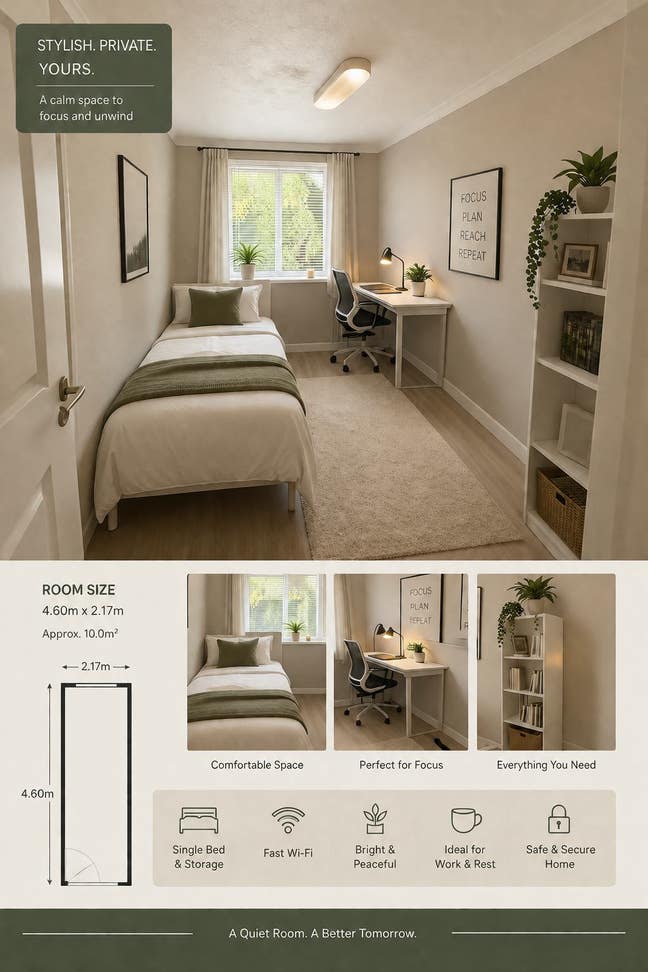 Bright Small Double Room in Quiet Home Main Photo