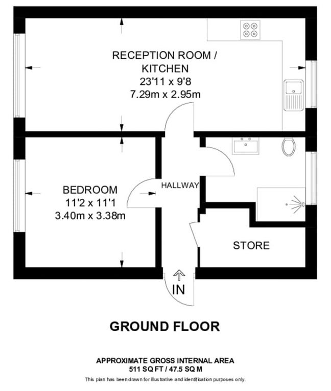 Modern 1- Bed flat with extra storage  Main Photo