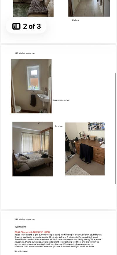 Furnished Room Student Only Main Photo