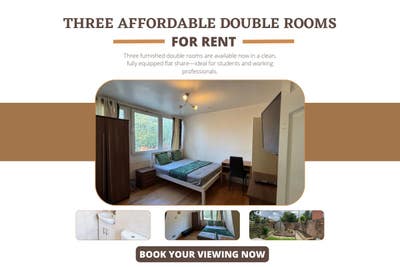 3 Furnished Double Rooms | Bills Included | SW15 Main Photo