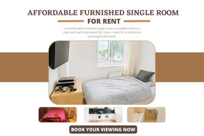 Affordable Single Room with Smart TV | Putney SW15 Main Photo
