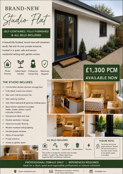 Brand new Studio Flat Main Photo